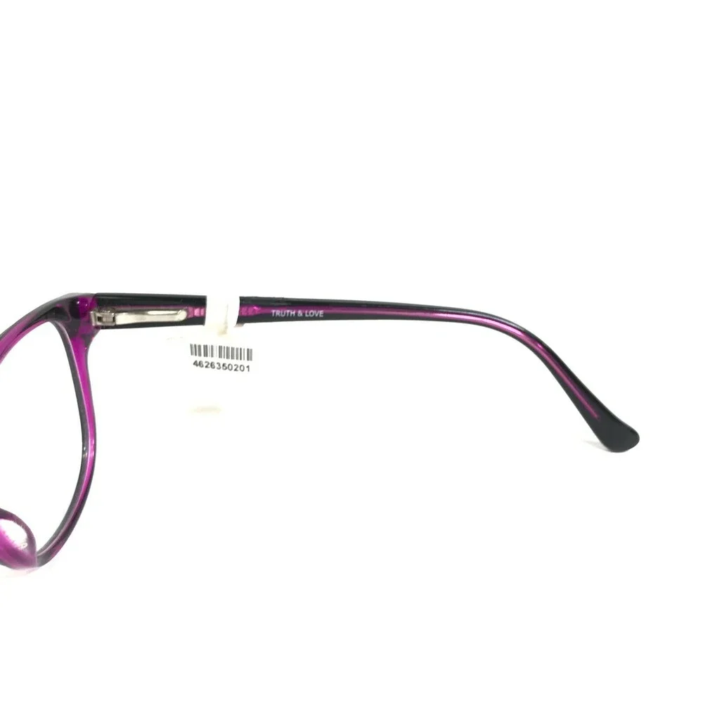 Truth & Love T&L 07 COL 80 Eyeglasses Frames Black Purple Cat Eye Full Rim 135